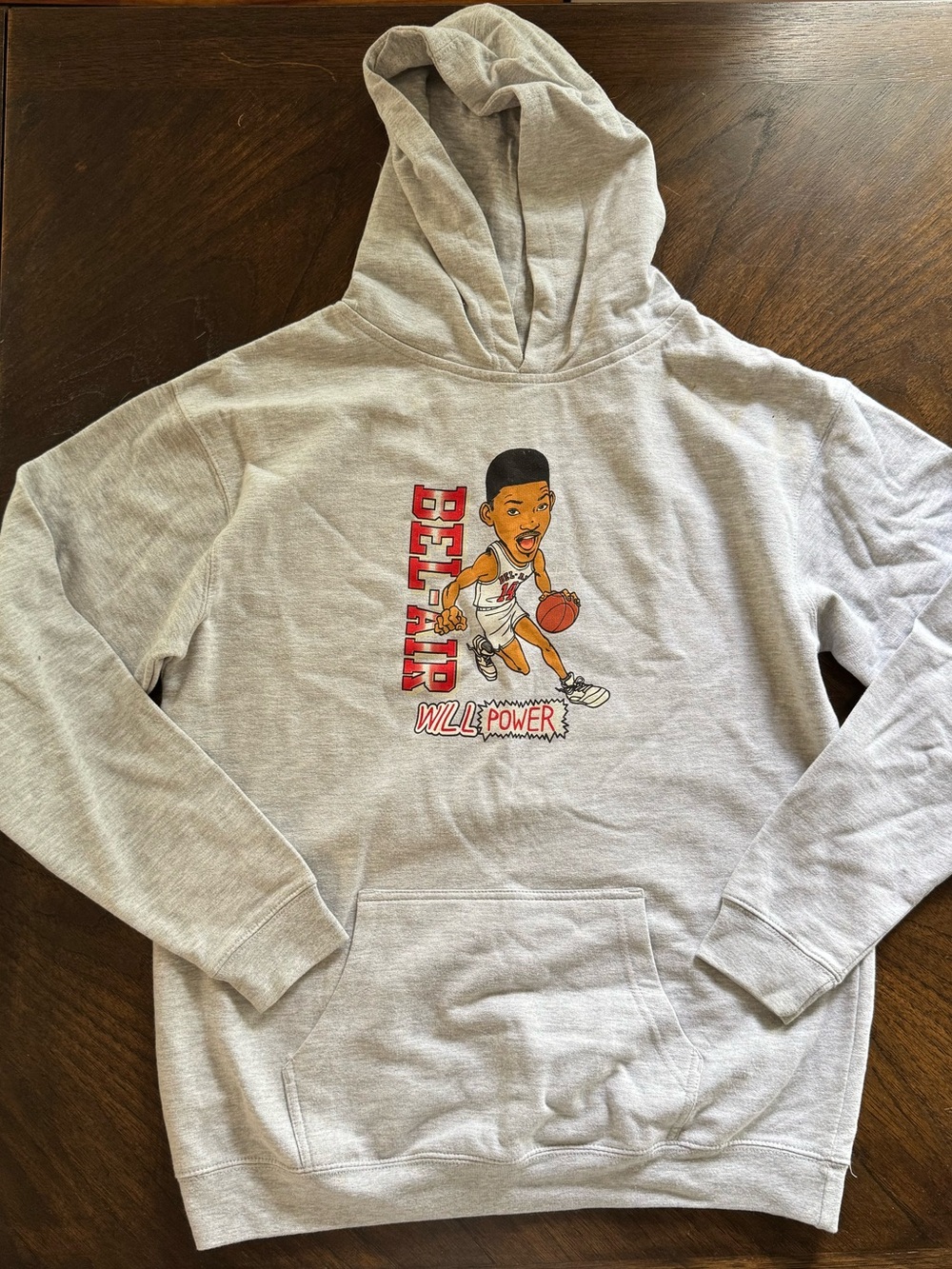Gray Graphic Crewneck Hoodie - Will Power Basketball Design